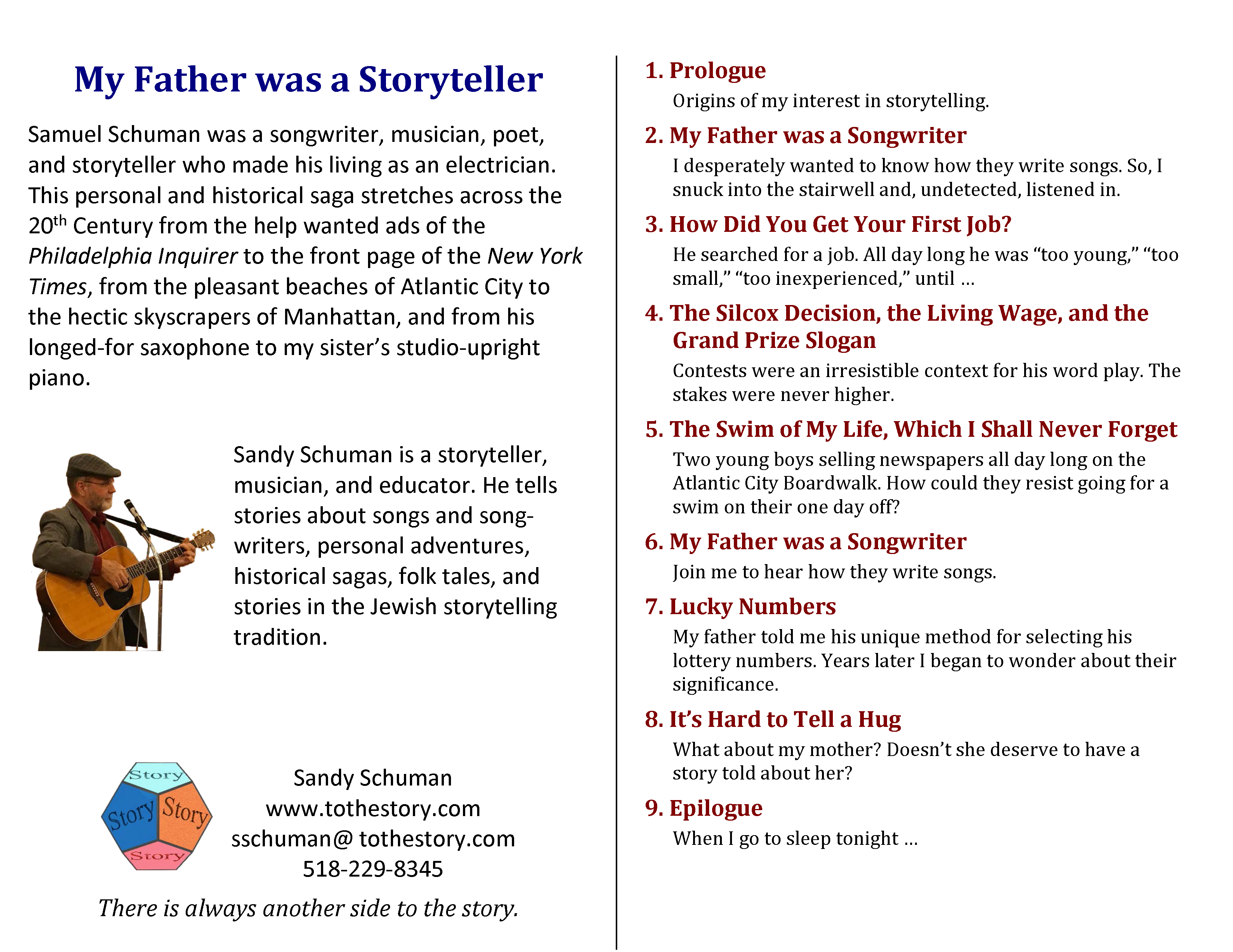program details - My Father was a Storyteller